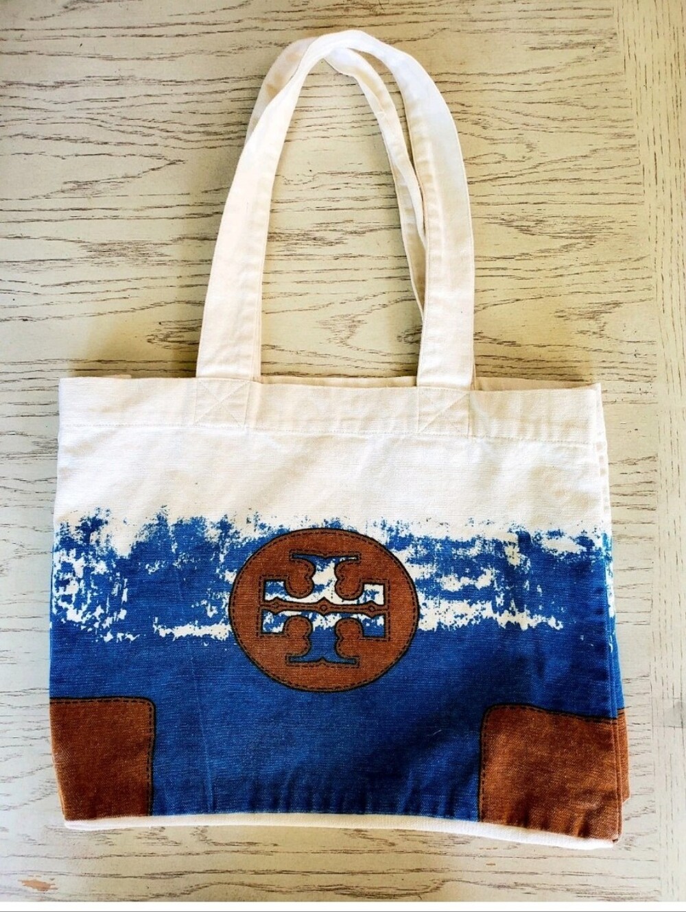 Tory Burch Shopper Canvas Tote Plus Free Gift Tote